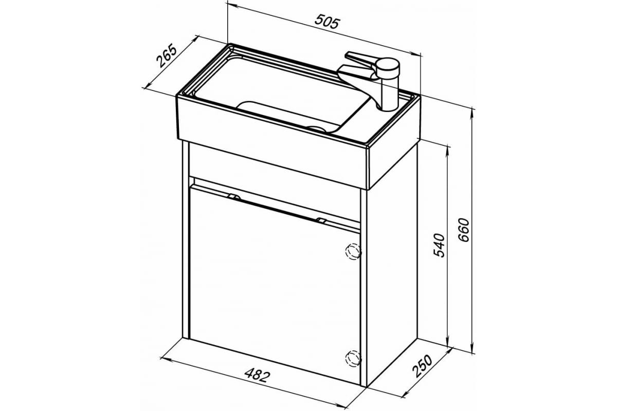 Приобрести aquanet тумба с раковиной лидс 50 см, белая