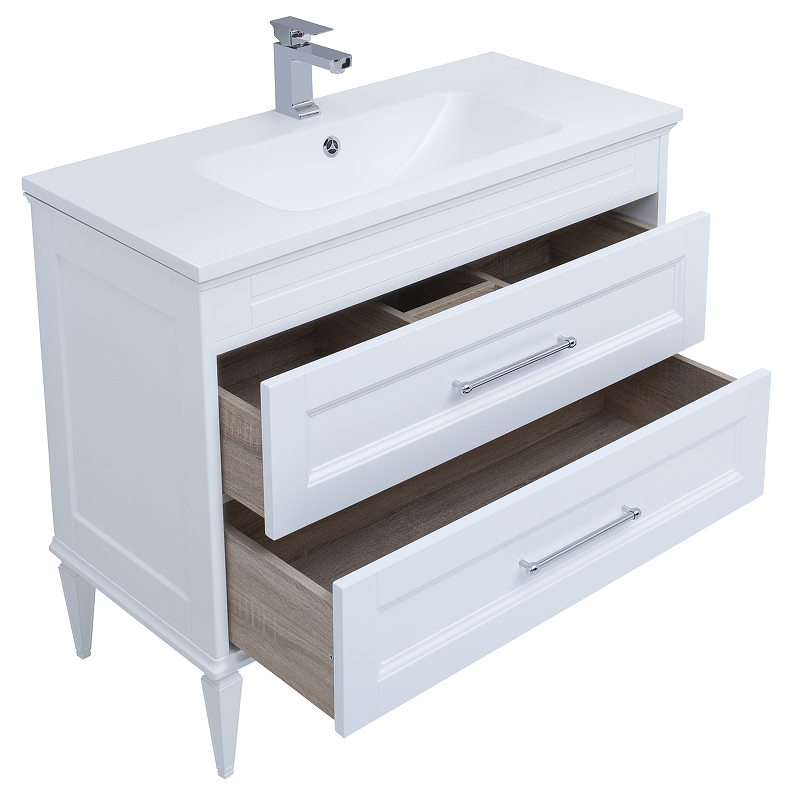 Приобрести aquanet тумба с раковиной бостон 100 см, белая матовая