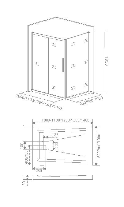 Приобрести bas душевая дверь idea 1100х1950 мм, черный wtw-110-c-b