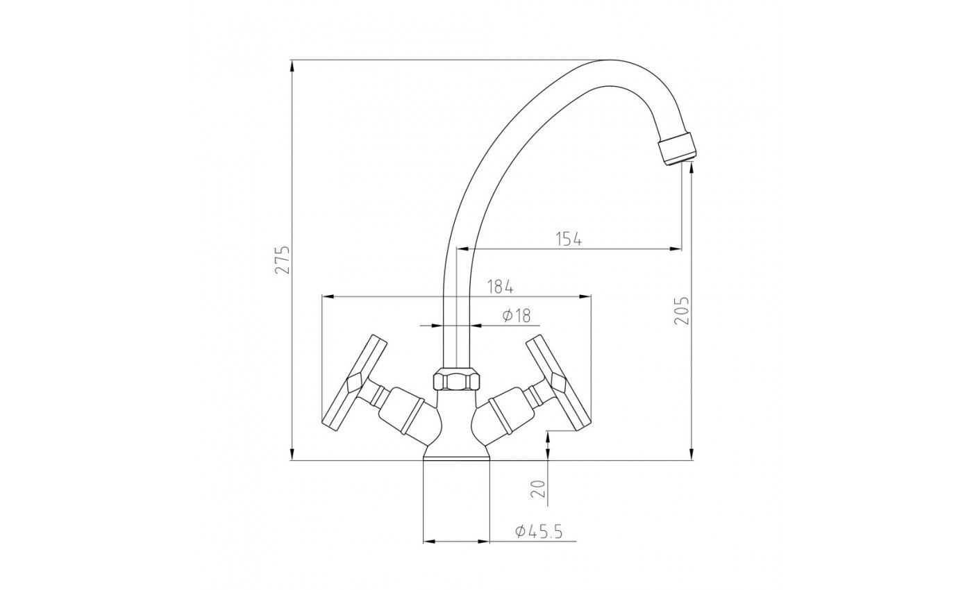 Приобрести lemark смеситель для кухни promotion с поворотным изливом, двухвентильный, хром lm6050c
