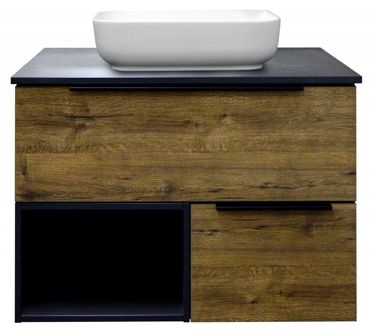 Приобрести тумба подвесная azario gris 90 со столешницей, дуб веллингтон/антрацит