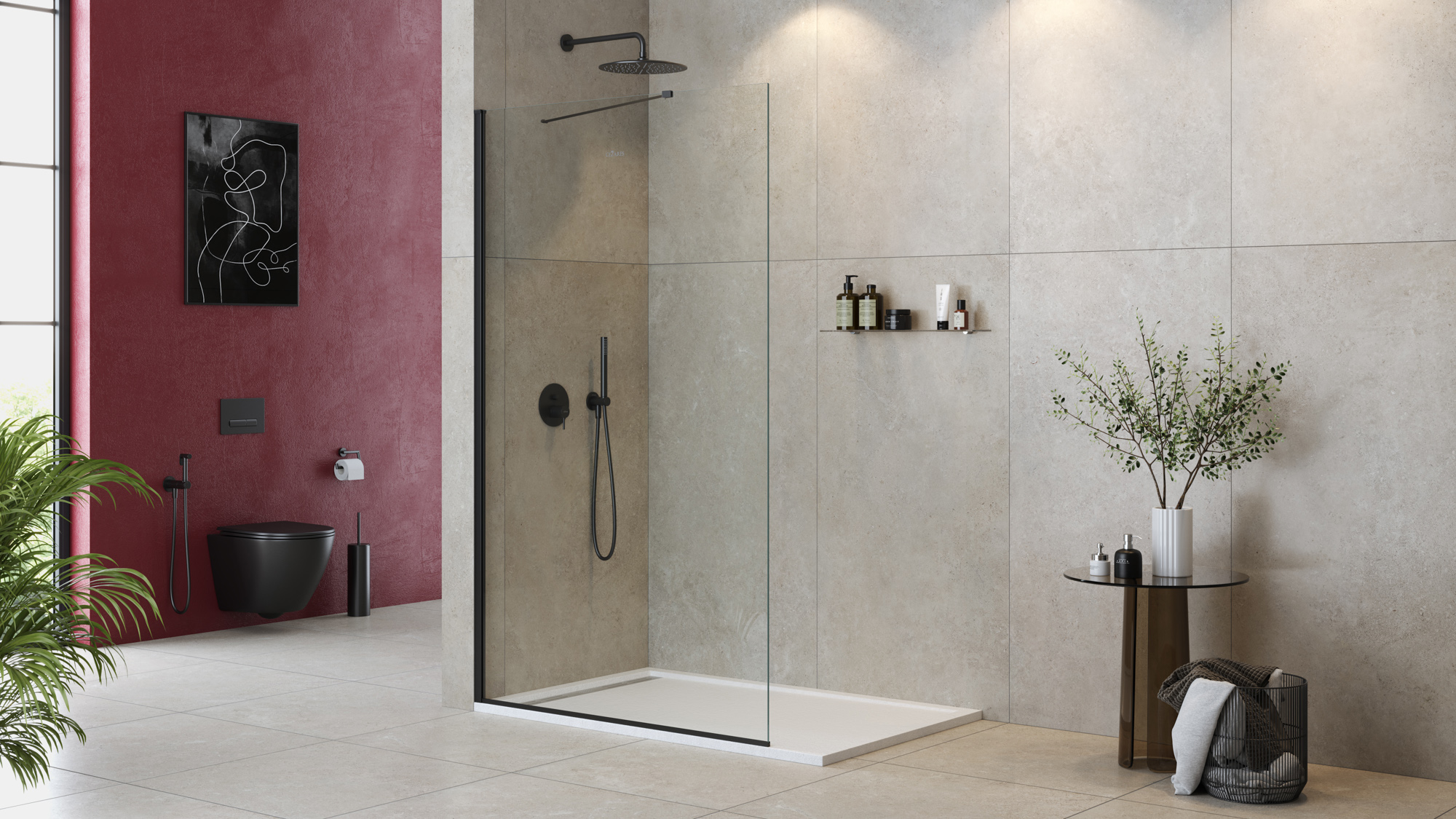 Приобрести cezares душевая перегородка liberta 115 см, черный liberta-l-1-tb-115-c-nero