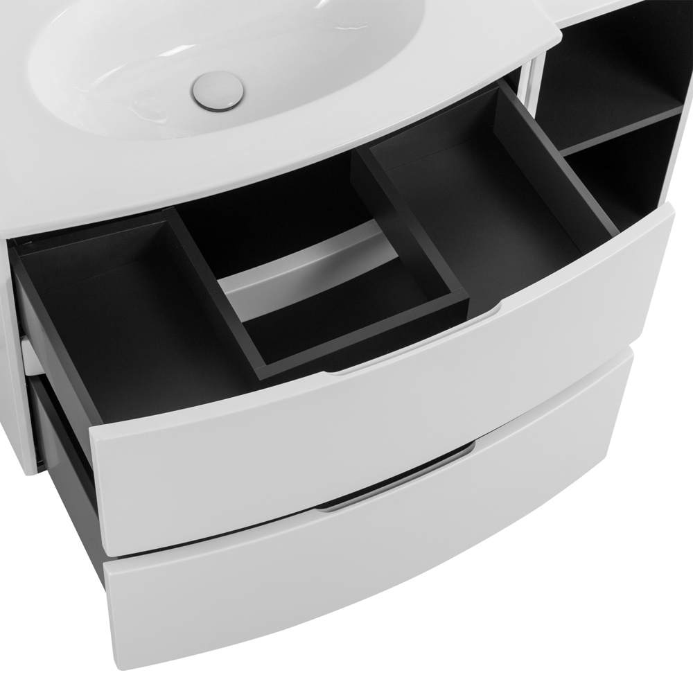 Приобрести cezares тумба подвесная с раковиной elettra 75 см bianco opaco, белая 55521