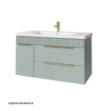 Caprigo Тумба с раковиной MONBAR-Smalty 100 см,левая, бирюзовая, эмаль