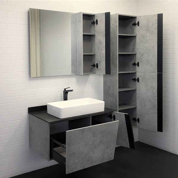 Приобрести сomforty тумба со столешницей и раковиной "эдинбург-90", светлый бетон