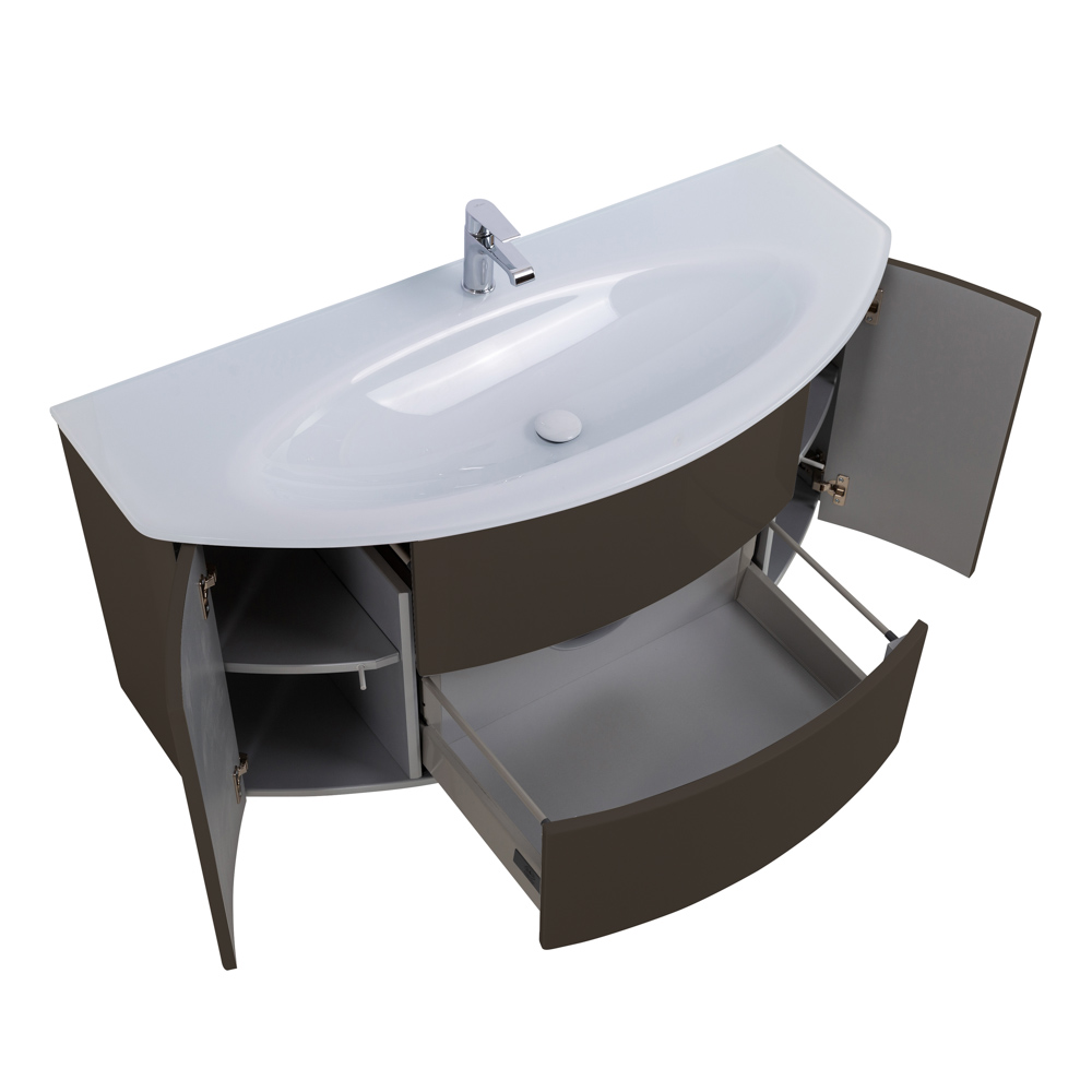 Приобрести cezares тумба подвесная с раковиной eden 121 см grigio talpa opaco, стекло,серая 54407