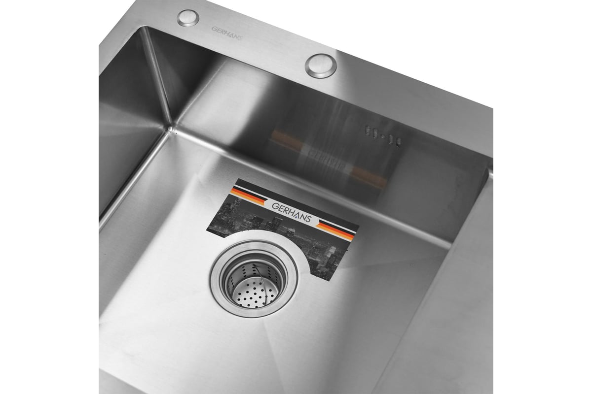 Приобрести gerhans кухонная мойка 78х51 см, левосторонняя, сатин