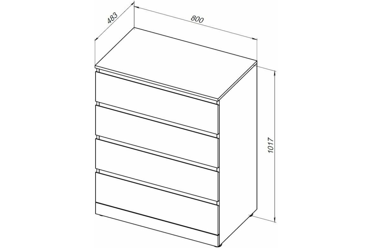 Приобрести aquanet комод сканди 80x48 см, дуб эдгрейн (4 ящика)