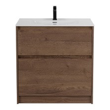 BelBagno Тумба с раковиной KRAFT 80 см, напольнаяная Rovere Tabacco, раковина BB800ETL белая