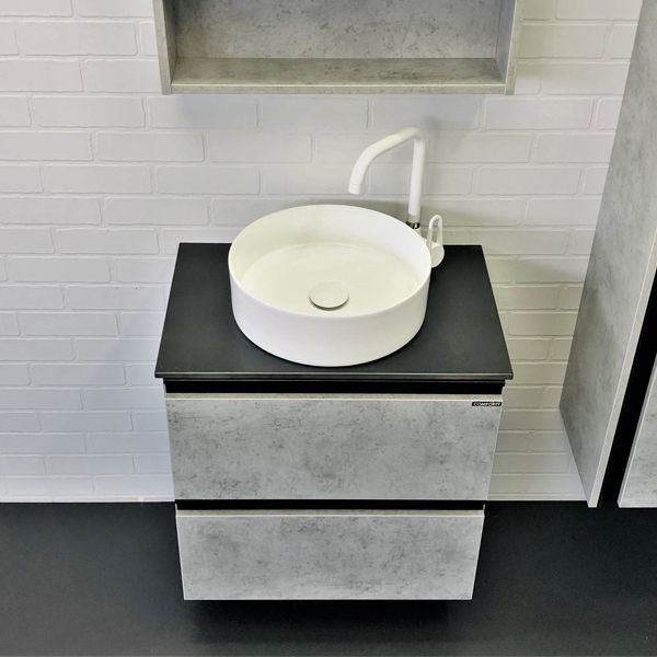 Приобрести сomforty тумба со столешницей и раковиной "эдинбург-60-2", светлый бетон с отверстием под смеситель