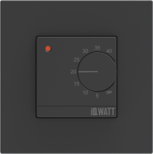 IQWATT Электронный терморегулятор IQ THERMOSTAT D black с механическим управлением