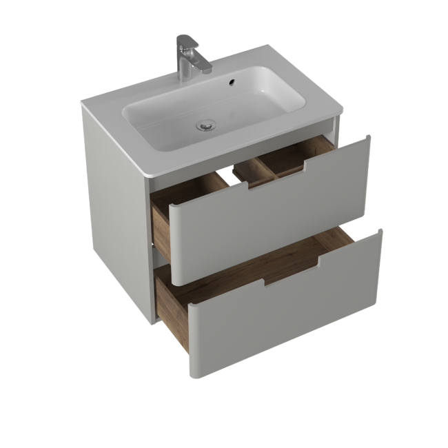 Приобрести briz тумба подвесная с раковиной prato light 70 см, светло серая, матовая, т18-70