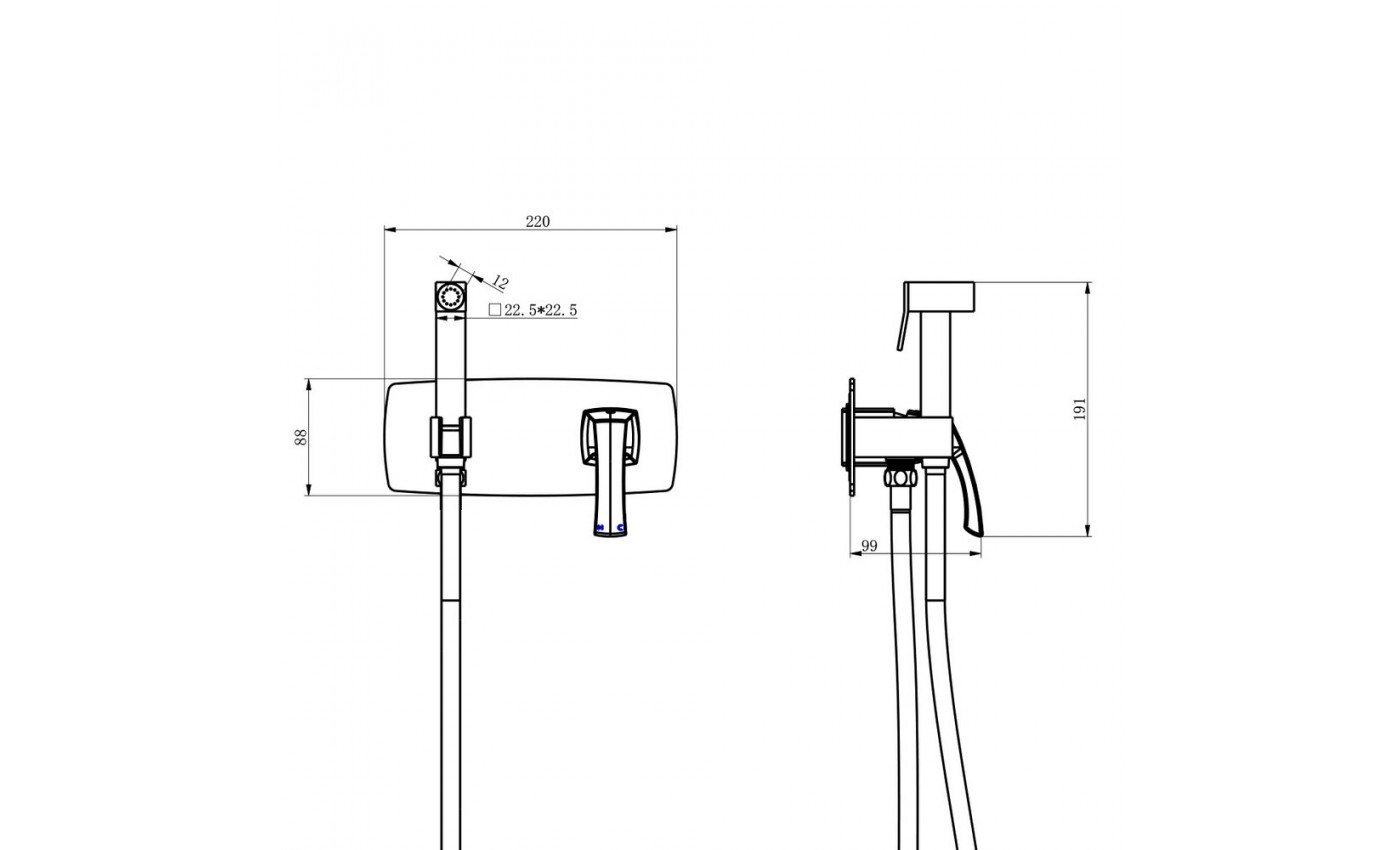 Приобрести lemark смеситель nubira с гигиеническим душем, скрытый монтаж, темная бронза lm6219orb