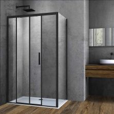 Vincea Душевое ограждение Soft 90х140 см, прозрачное, черное VSR-3SO9014CLB