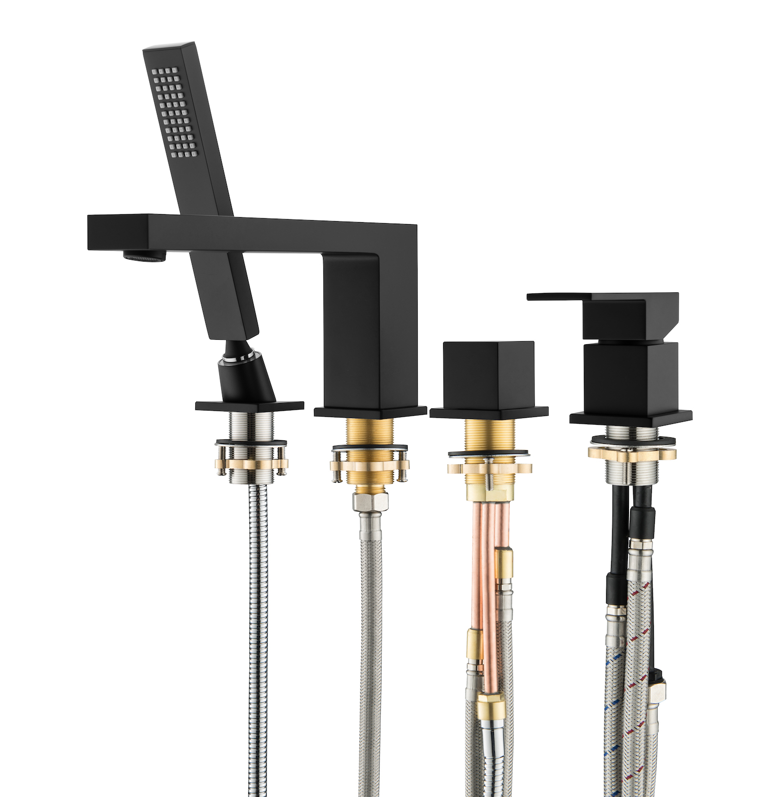 Приобрести смеситель для ванны с душем, врезной timo selene 2130/03y черный