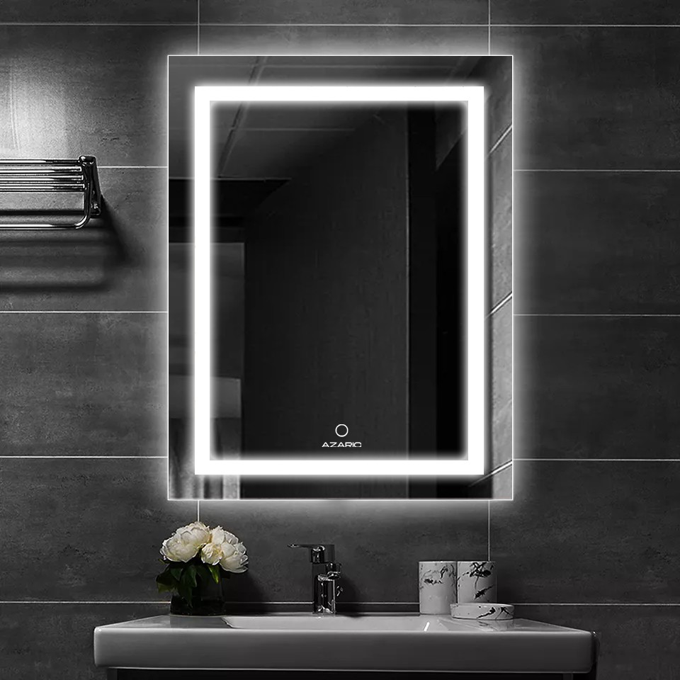 Приобрести azario зеркало 60х80 см, белый, сенсорный выключатель, диммер, подогрев az-z-046whcs