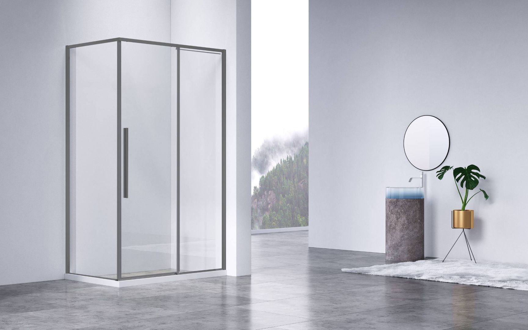 Приобрести vincea душевое ограждение slim-n 90х110 см, прозрачное, оружейная сталь vsr-4sn9011clgm