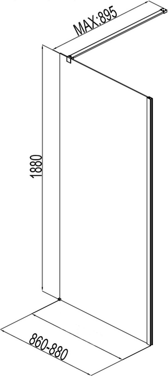 Приобрести aquanet душевая перегородка cinetic ae12-f-90h190u-ct 900, прозрачное стекло