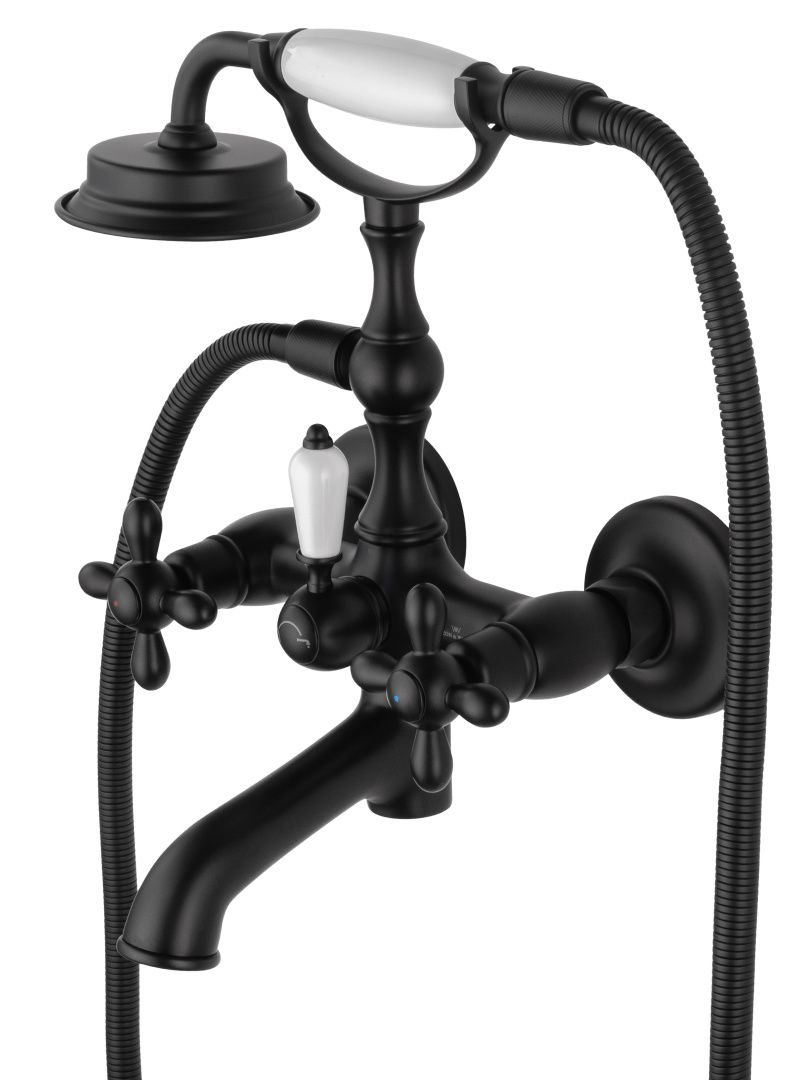 Приобрести смеситель для ванны с душем wonzon & woghand retro, черный матовый (ww-88639020-mb)