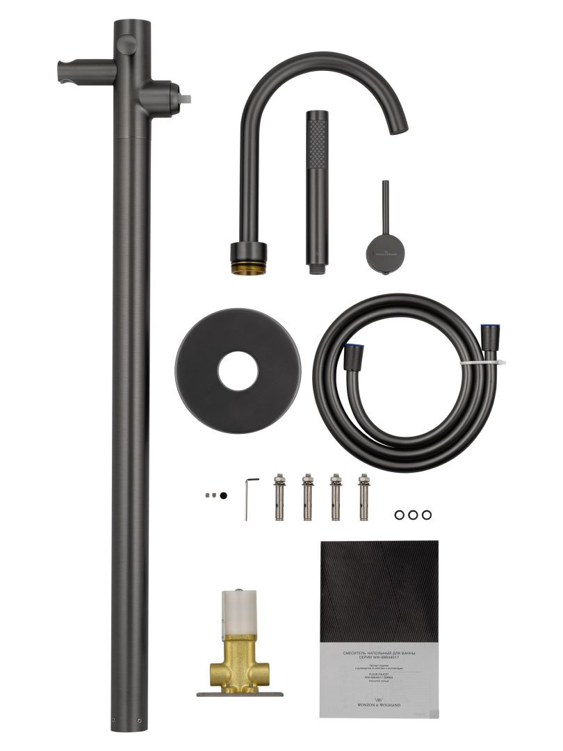 Приобрести смесители напольные для ванн и раковин wonzon & woghand stick, темный графит (ww-88649017-bgm)