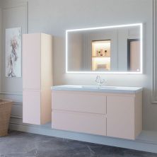 Caprigo Тумба с раковиной FORTE-Smalty 120 см, правая, пудра, эмаль