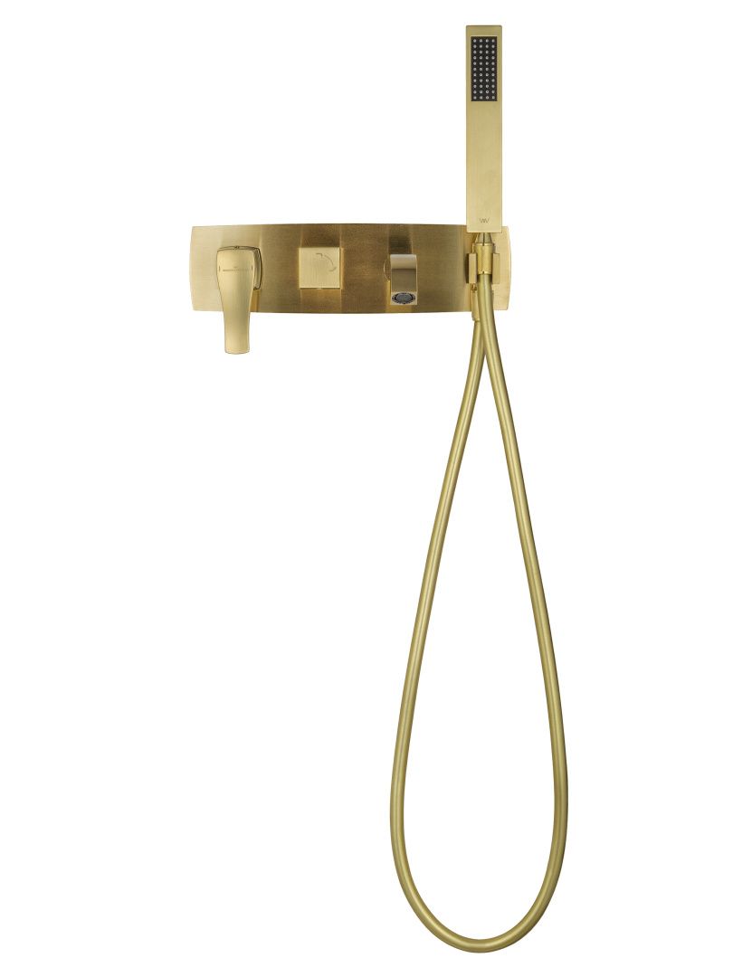 Приобрести смеситель для ванны встраиваемый wonzon & woghand flex, брашированное золото (ww-88889072-bg)