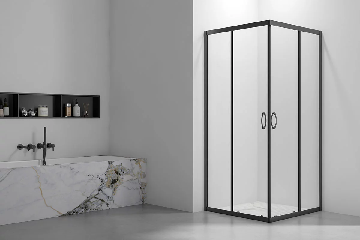 Приобрести veconi душевое ограждение rovigo 80х80 см, черное, прозрачное rv101b-80-01-c5