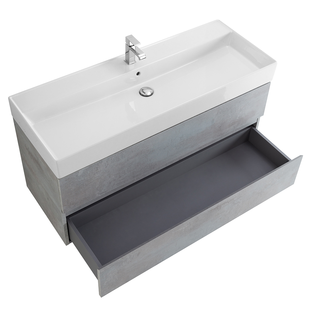 Приобрести cezares тумба подвесная с раковиной molveno 46 120 см beton, бетон molveno 46-120-2c-so-bet