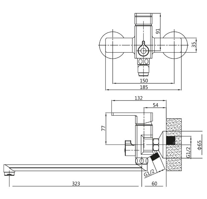 Приобрести смеситель для ванны vieir sera с ручным душем, хром v353541