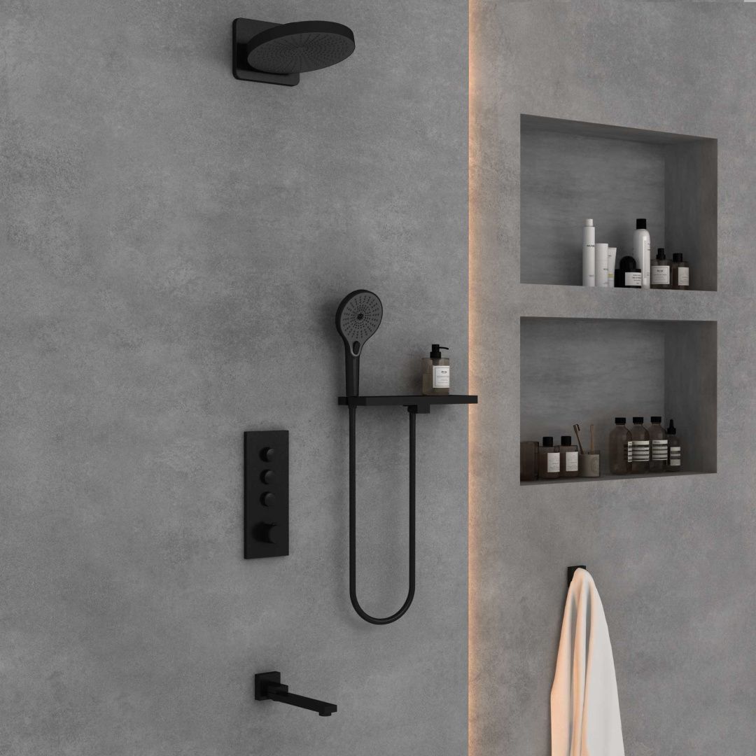 Приобрести vincea встраиваемая душевая система с термостатом, черная матовая vsfw-433ti1rmb