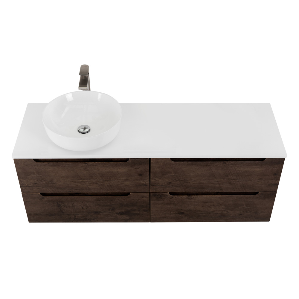 Приобрести belbagno тумба со столешницей etna 120 см, подвесная rovere moro, раковина слева