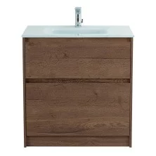 BelBagno Тумба с раковиной KRAFT 100 см, напольнаяная Rovere Tabacco, стеклянная глянцевая раковина