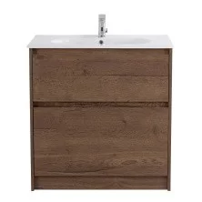 BelBagno Тумба с раковиной KRAFT 100 см, напольнаяная Rovere Tabacco, раковина LOV-1000-LVB белая