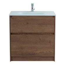 BelBagno Тумба с раковиной KRAFT 100 см, напольнаяная Rovere Tabacco, стеклянная матовая раковина