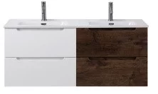 BelBagno Тумба с раковиной ETNA 120 см, подвесная Rovere Moro-Bianco Lucido, белая раковина