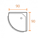 Душевое ограждение 90х90 см, полукруглое Душевое ограждение 90х90 см, полукруглое