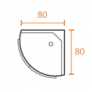 Душевое ограждение 80х80 см, полукруглое Душевое ограждение 80х80 см, полукруглое
