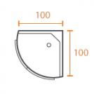 Душевое ограждение 100х100 см, полукруглое Душевое ограждение 100х100 см, полукруглое